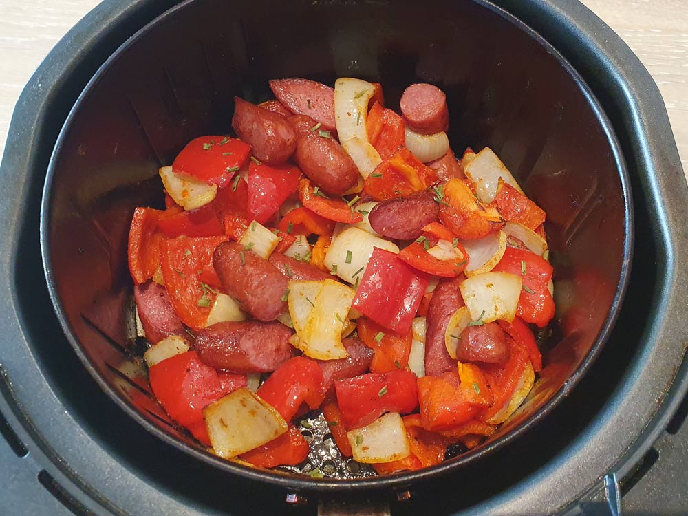 Sausage, Peppers and onions