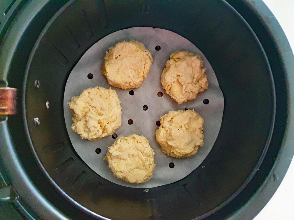 Biscuits in the air fryer basket