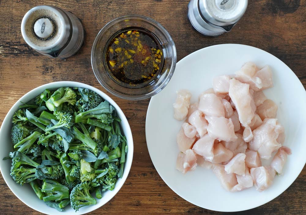 Ingredients for chicken and broccoli