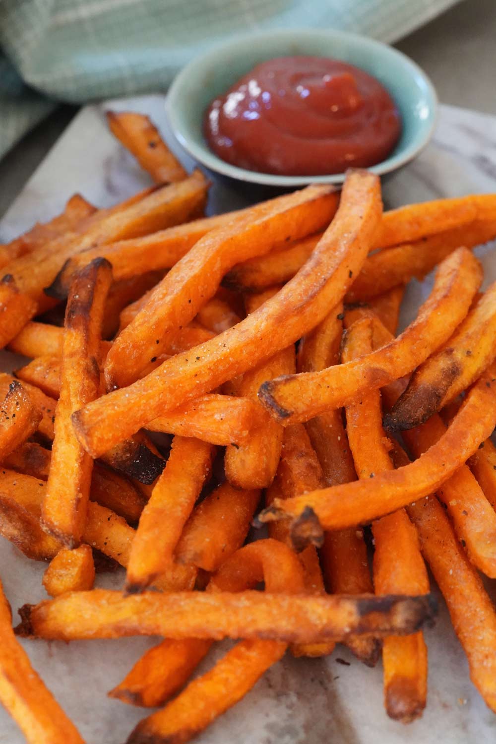 A plate of sweet potato fries
