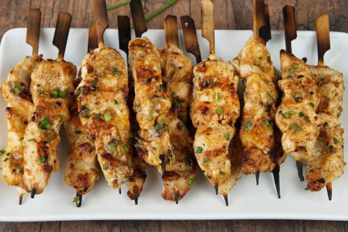 chicken skewers with cowboy butter